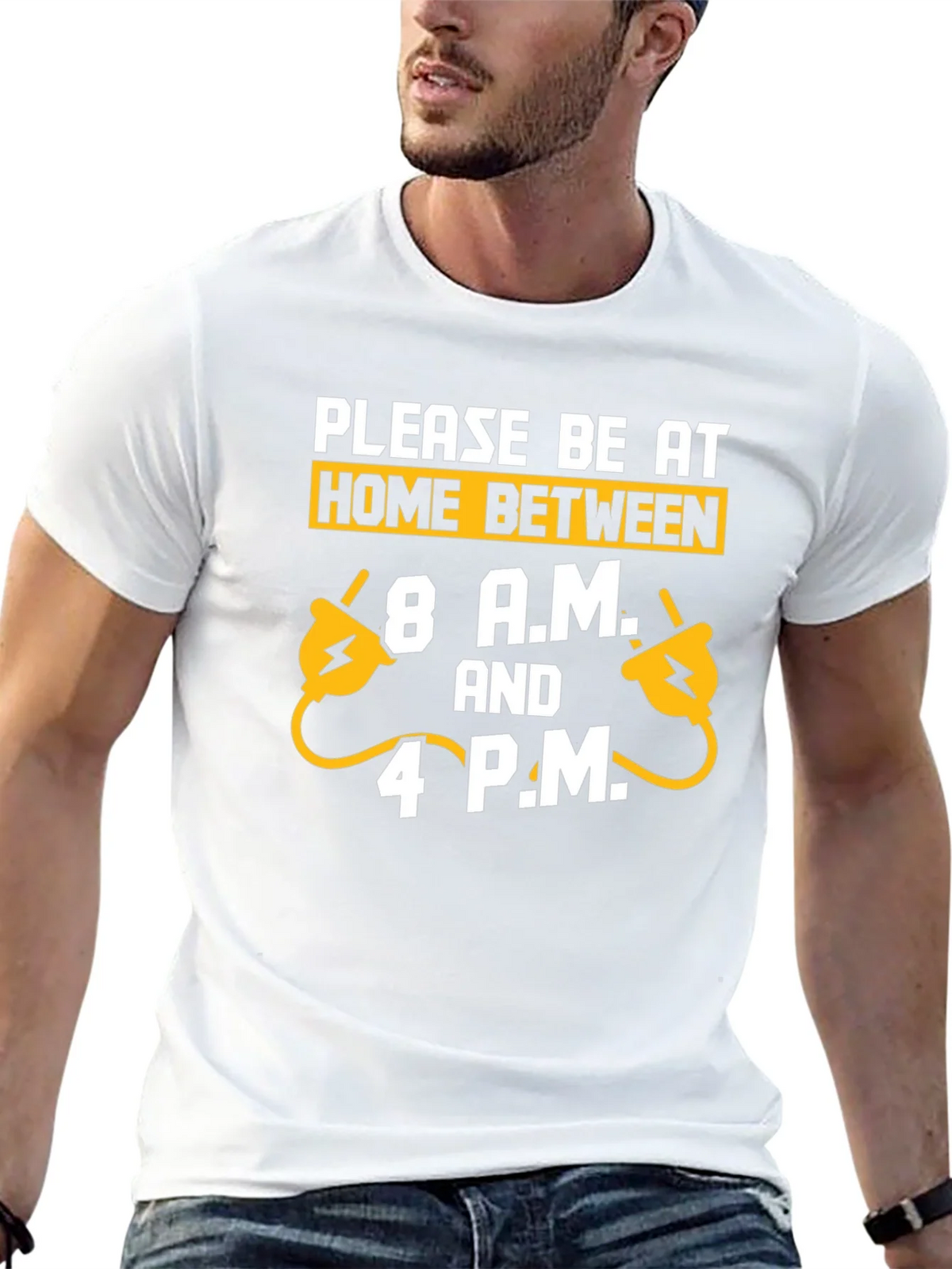 Funny Electrician Please Be Home Mens Black T-Shirt product image 7