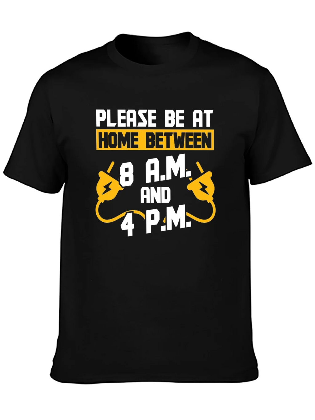 Funny Electrician Please Be Home Mens Black T-Shirt product image 2