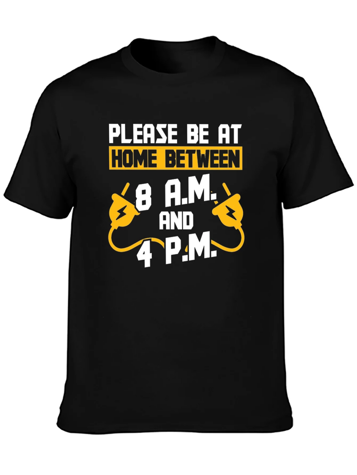 Funny Electrician Please Be Home Mens Black T-Shirt product image 2