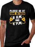 Funny Electrician Please Be Home Mens Black T-Shirt product image 1