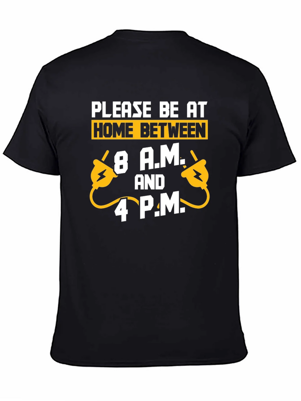 Funny Electrician Please Be Home Mens Black T-Shirt product image 3
