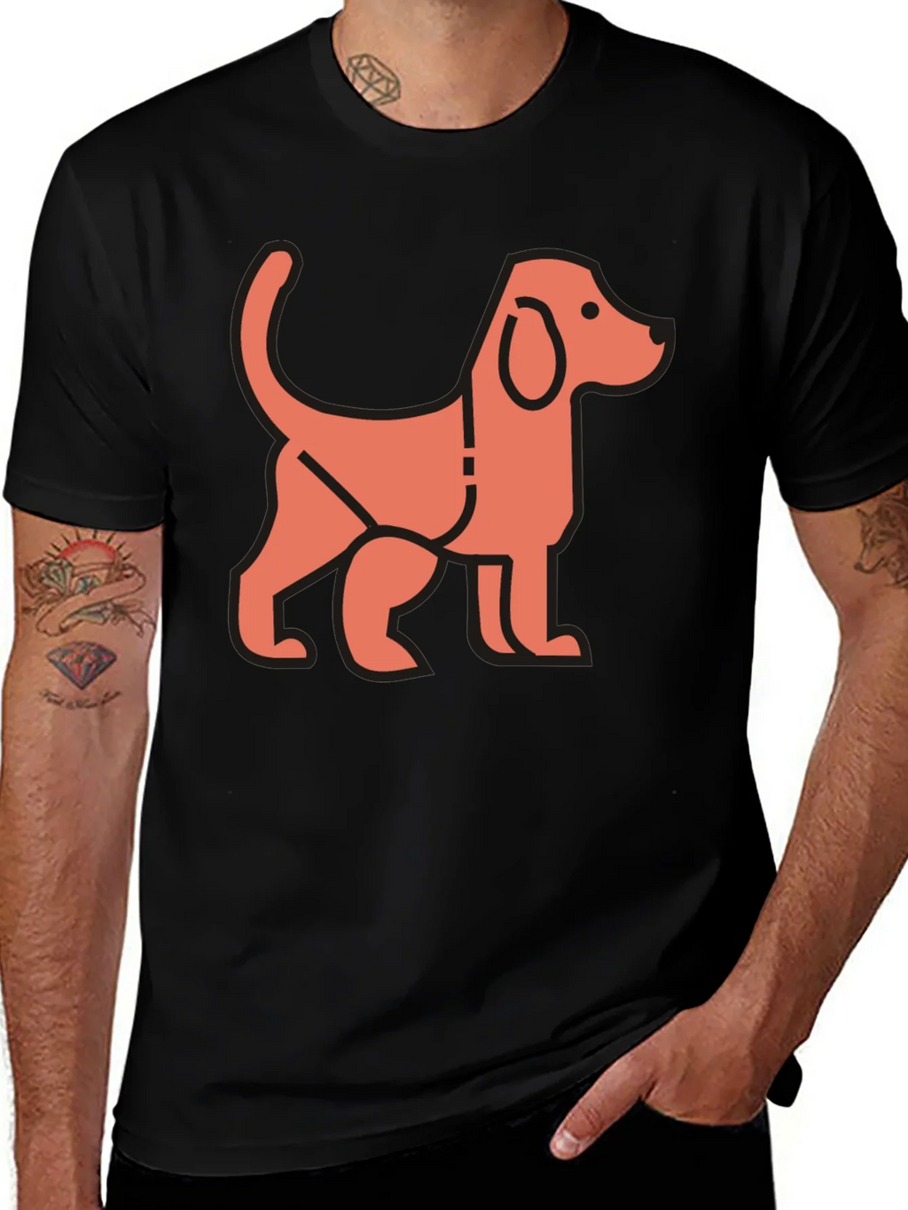 Dog Graphic Black T-Shirt - Stylish Unisex Tee product image 1