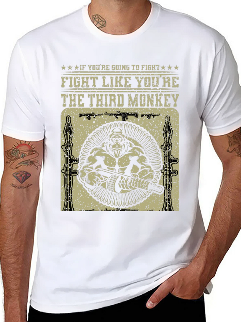 Fight Like Youre The Third Monkey T-Shirt product image 4