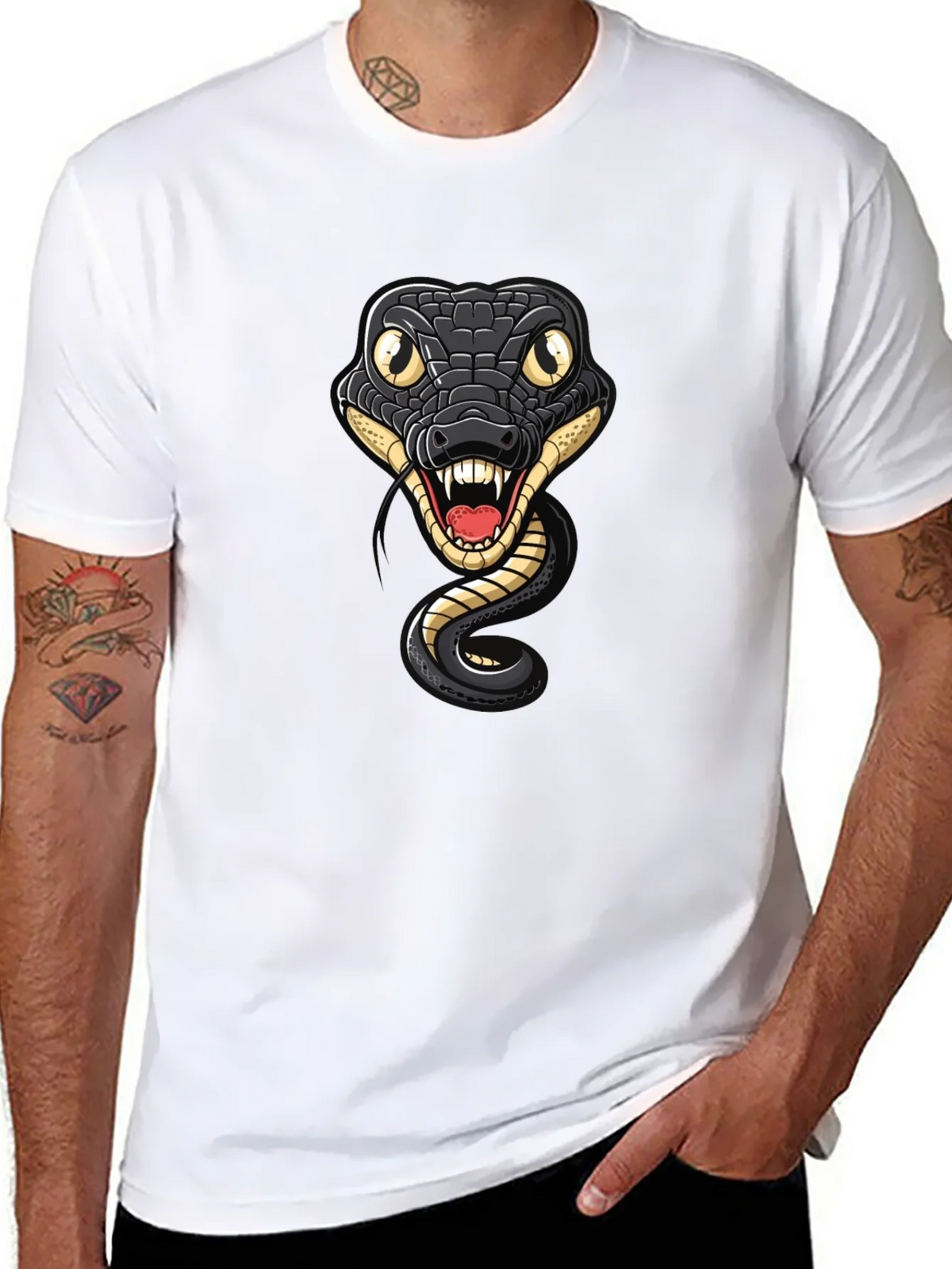 Snake Graphic Tee - Mens Black Cotton T-Shirt product image 7