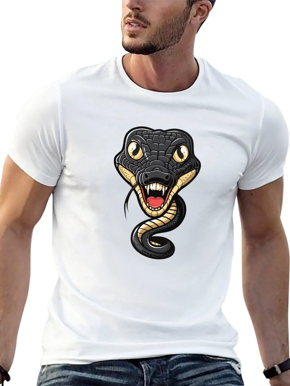 Snake Graphic Tee - Mens Black Cotton T-Shirt product image 12