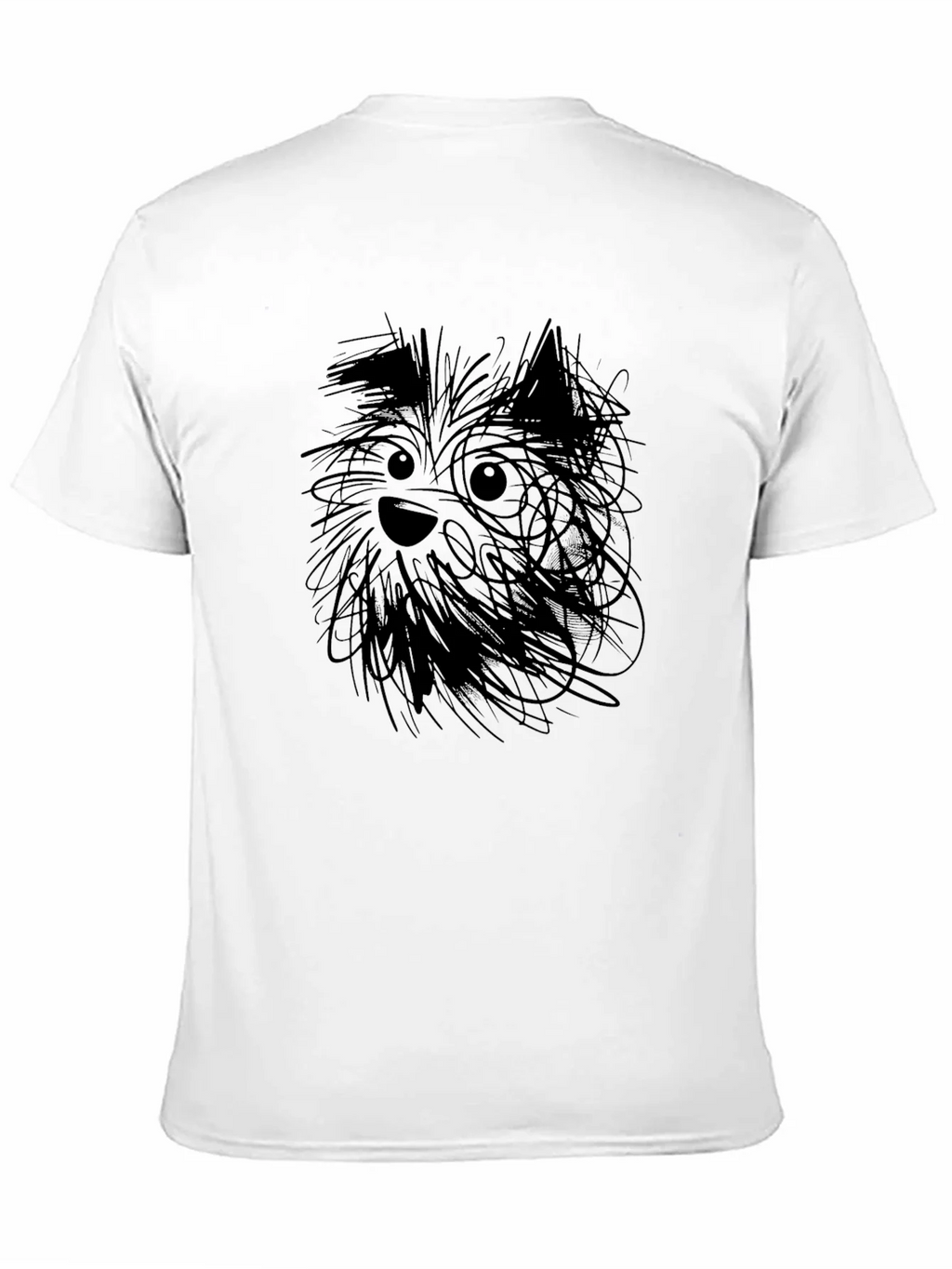 Whimsical Dog Sketch Black T-Shirt product image 8