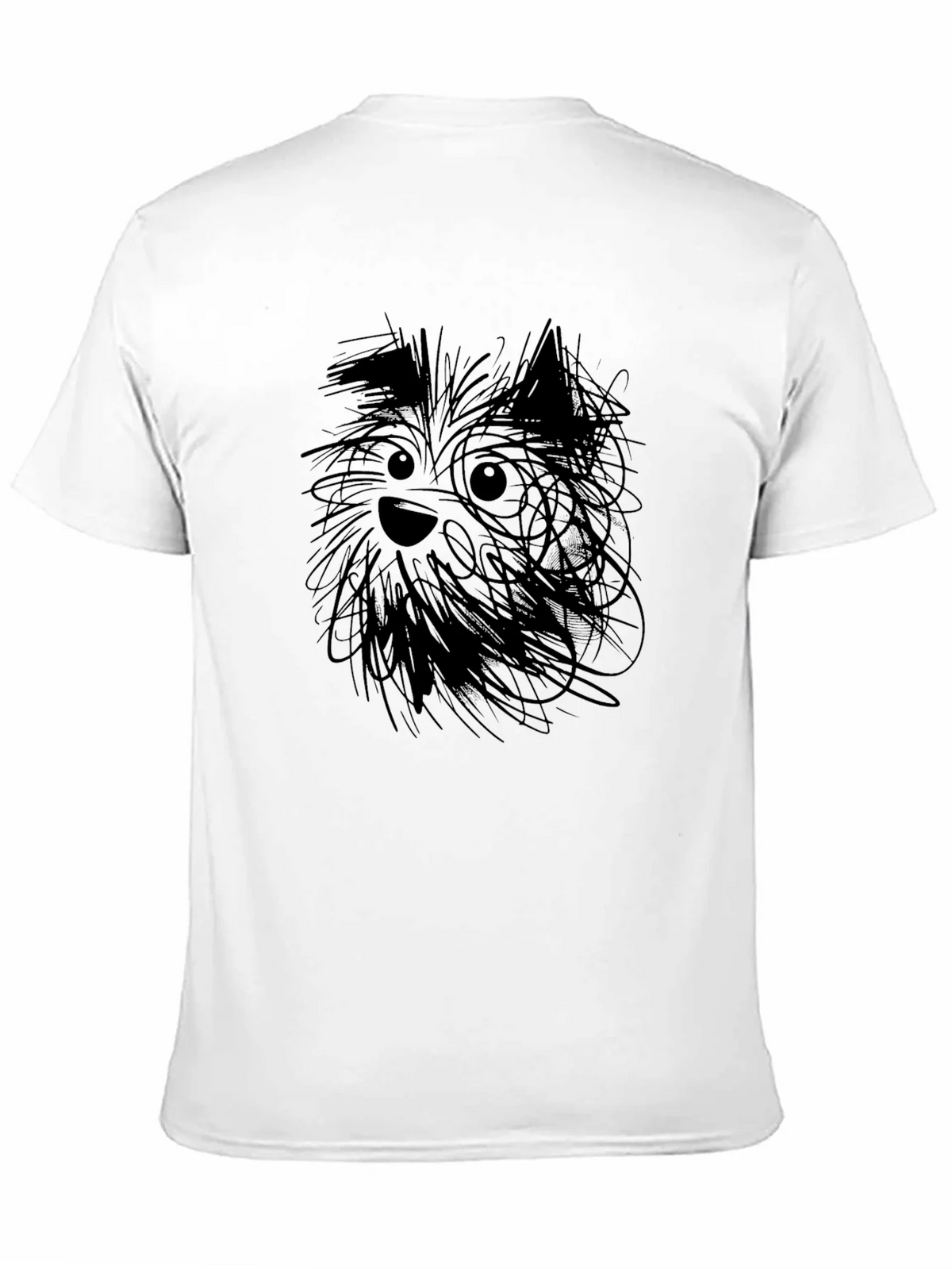 Whimsical Dog Sketch Black T-Shirt product image 8