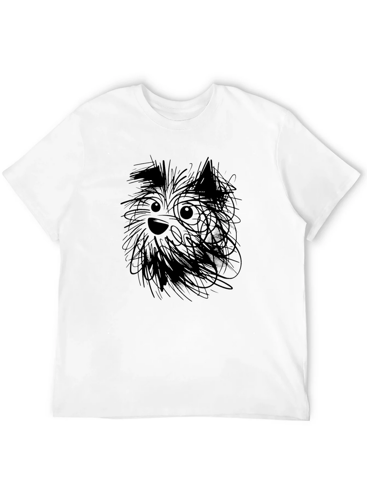 Whimsical Dog Sketch Black T-Shirt product image 9