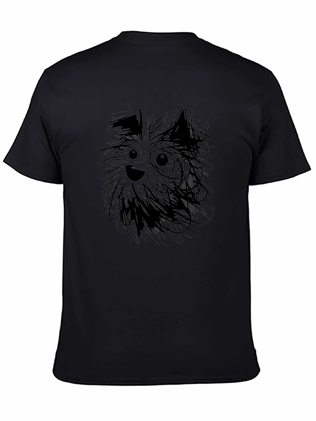 Whimsical Dog Sketch Black T-Shirt product image 2