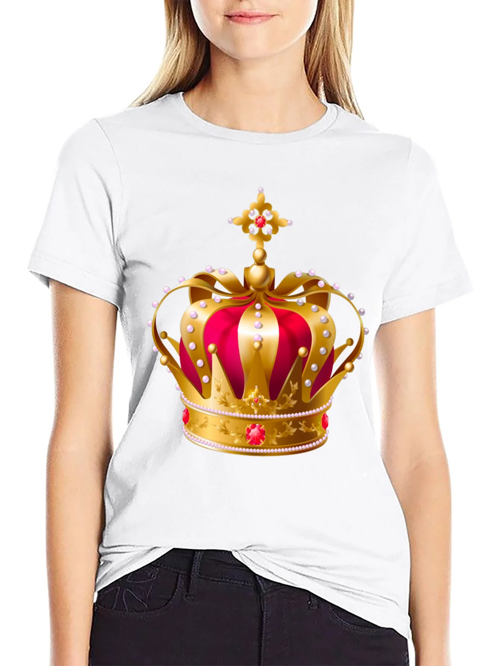 Royal Crown Graphic Tee - Gold and Red