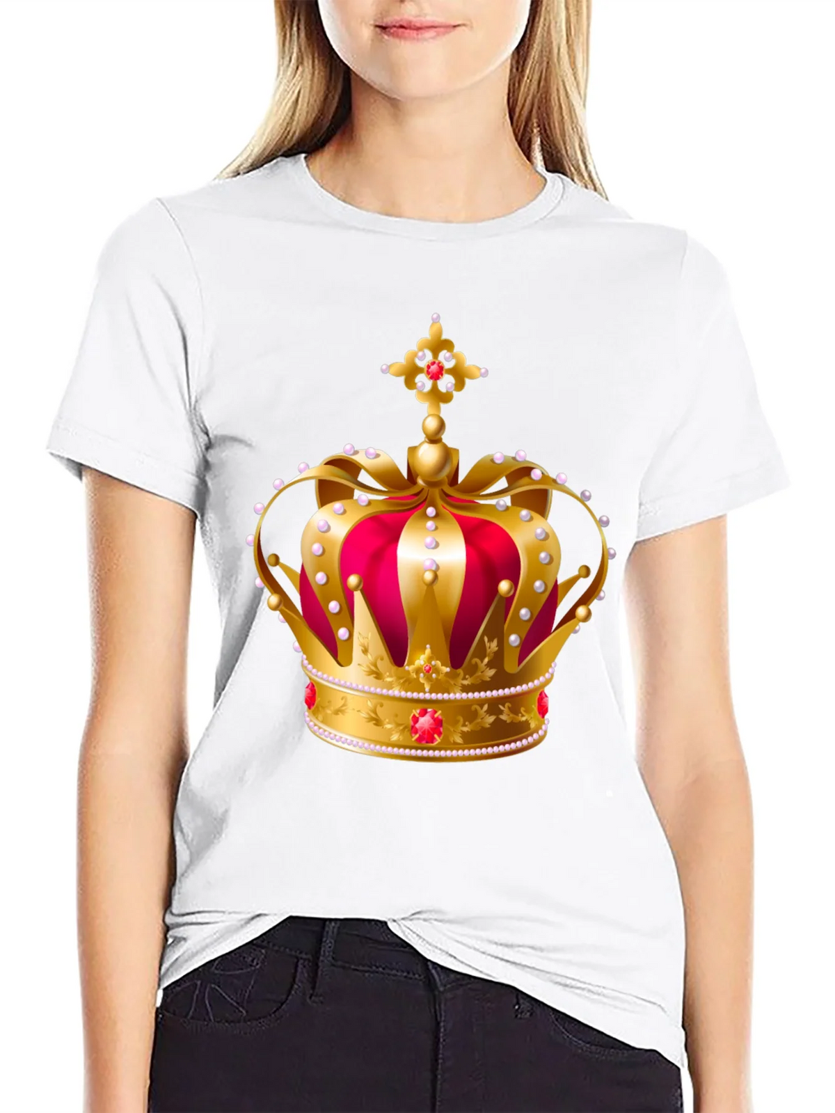 Royal Crown Graphic Tee - Gold and Red