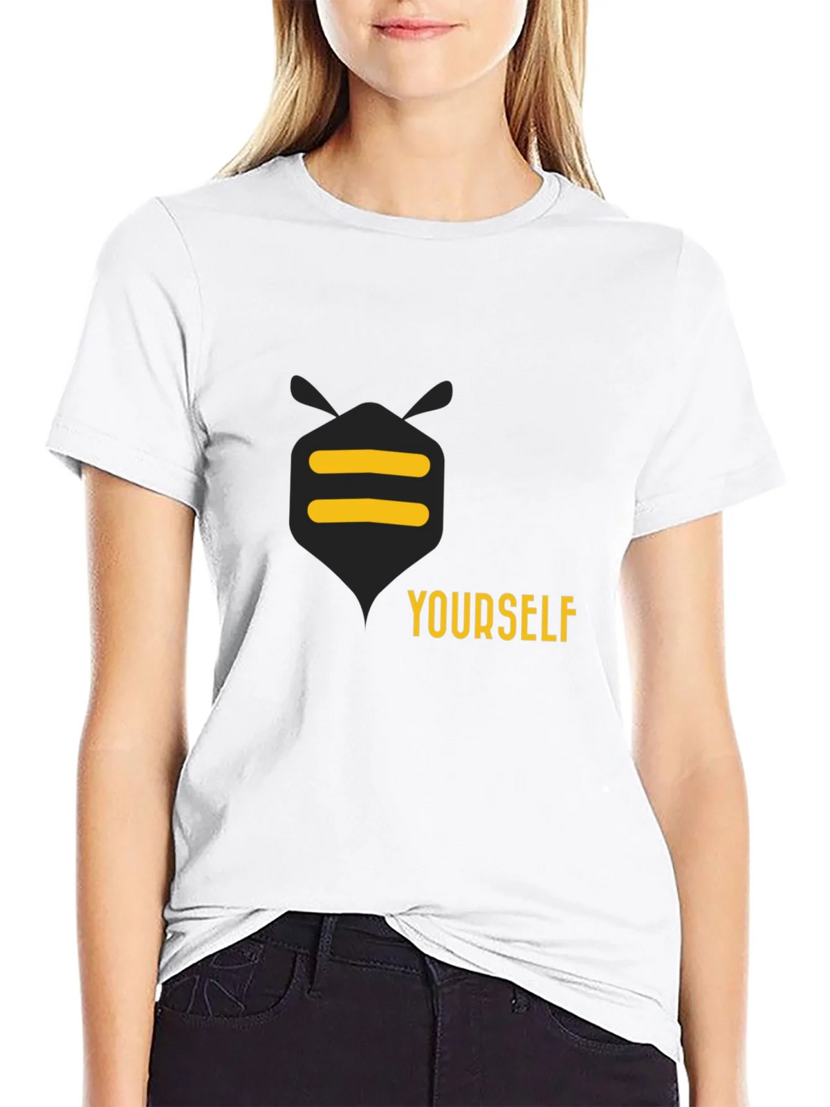 Be Yourself Graphic Tee - Black Cotton Casual T-Shirt product image 7