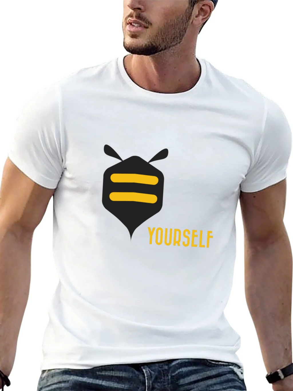 Be Yourself Graphic Tee - Black Cotton Casual T-Shirt product image 11