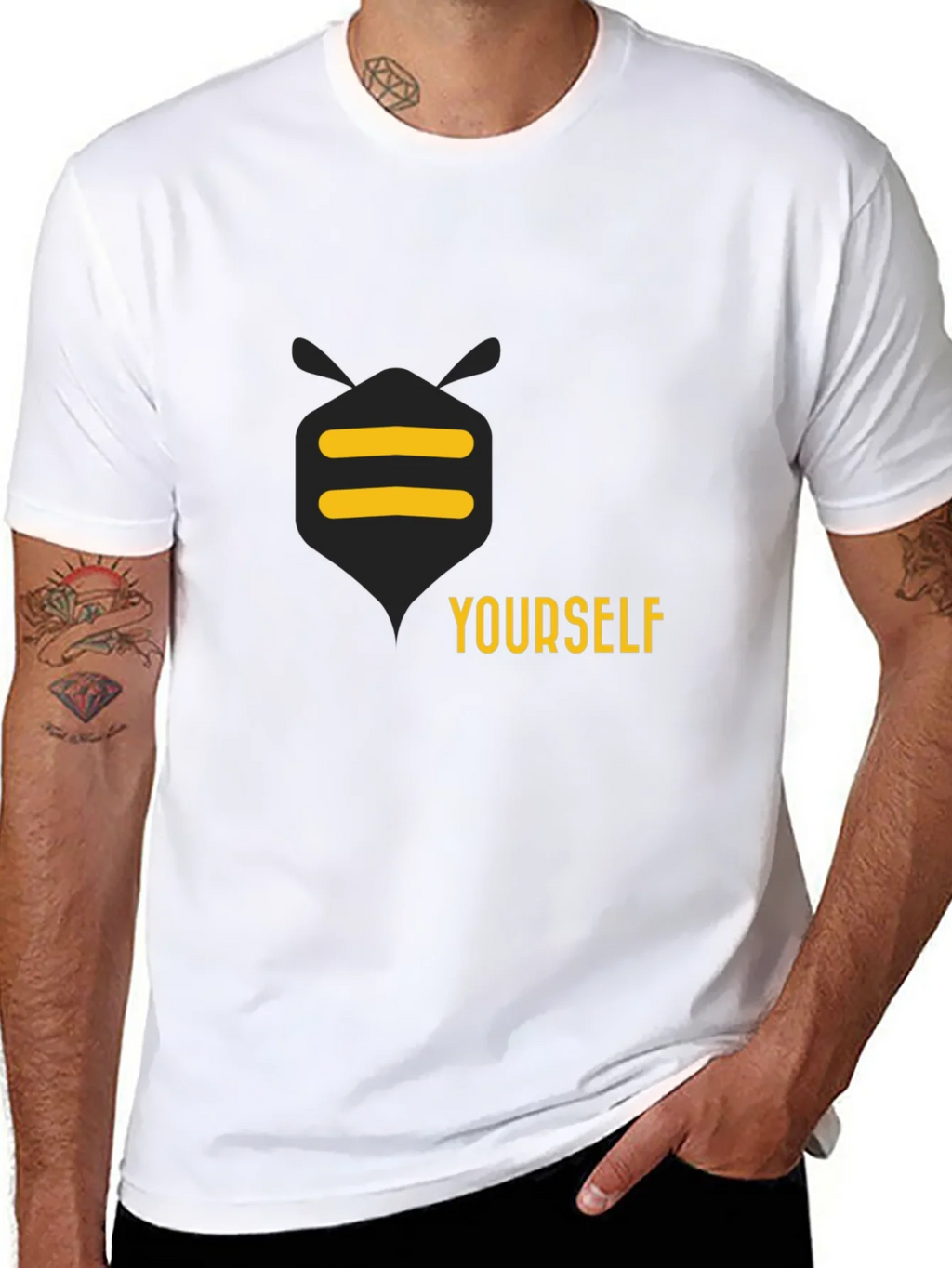 Be Yourself Graphic Tee - Black Cotton Casual T-Shirt product image 6