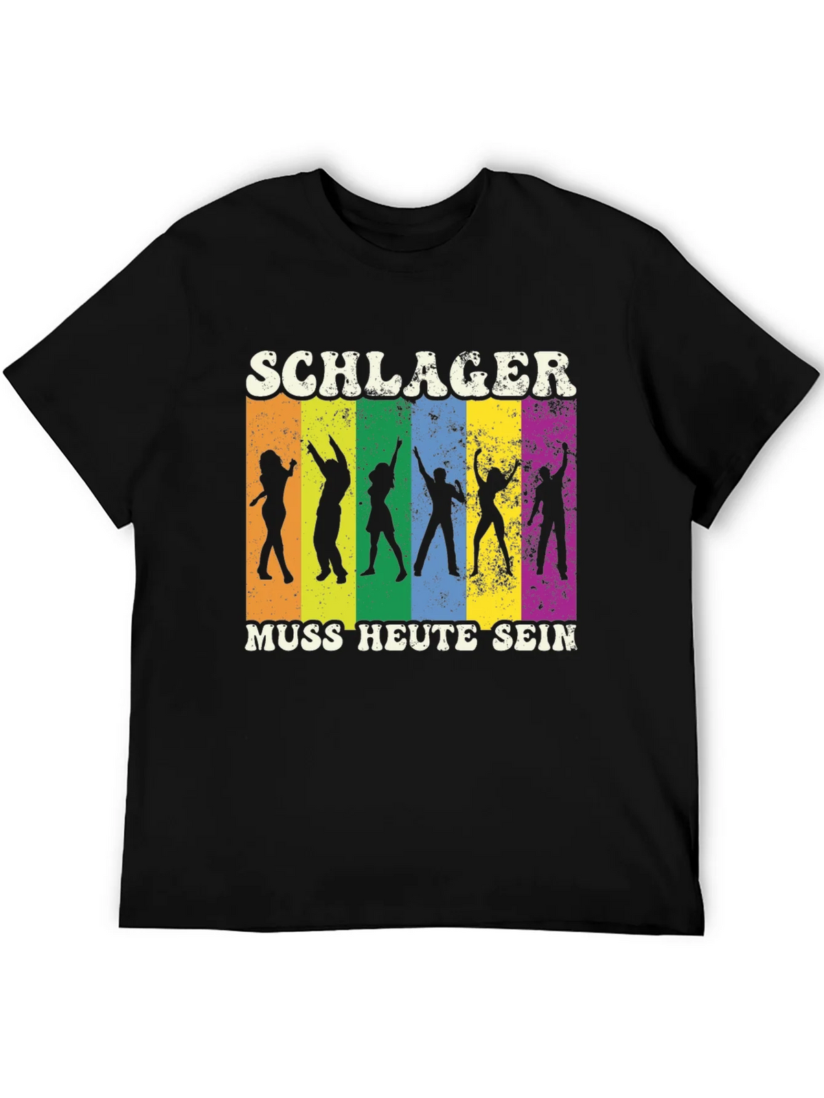 Schlager Muss Heute Sein Black Graphic T-Shirt product image 5