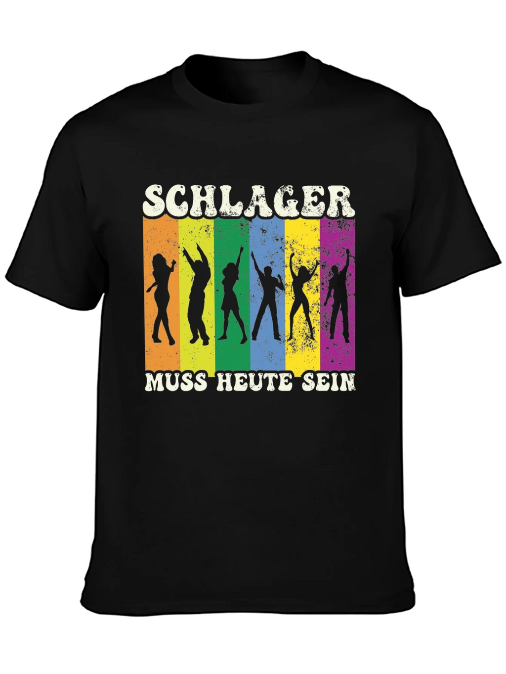 Schlager Muss Heute Sein Black Graphic T-Shirt product image 3