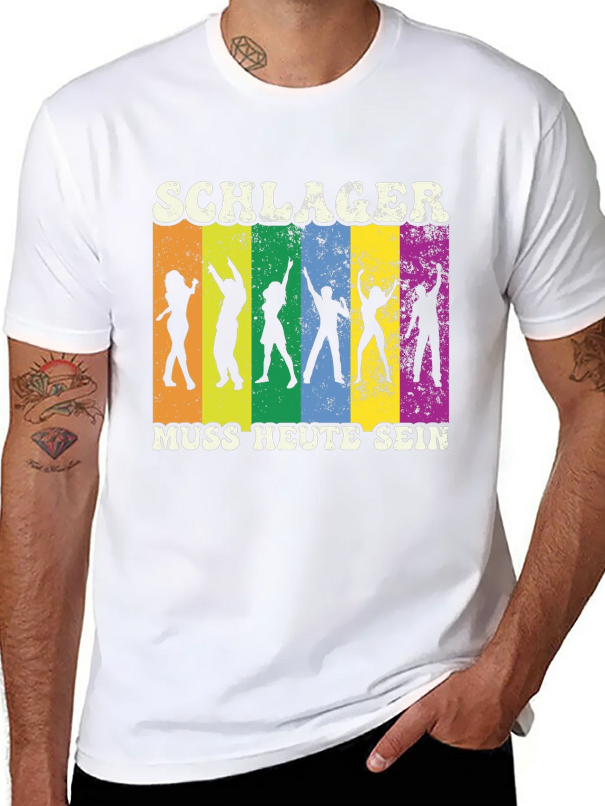 Schlager Muss Heute Sein Black Graphic T-Shirt product image 7
