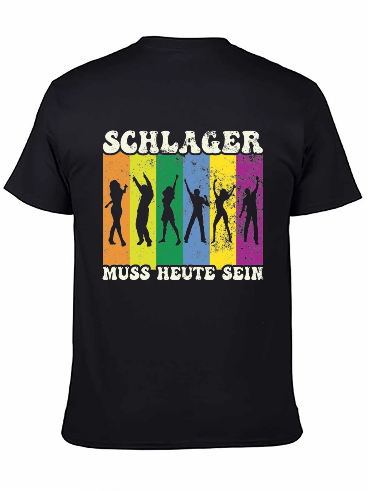 Schlager Muss Heute Sein Black Graphic T-Shirt product image 4