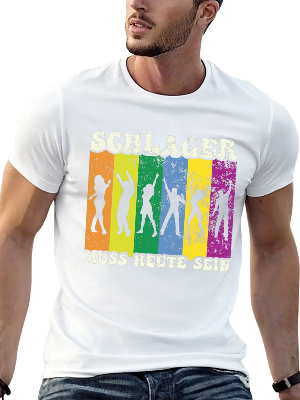 Schlager Muss Heute Sein Black Graphic T-Shirt product image 12