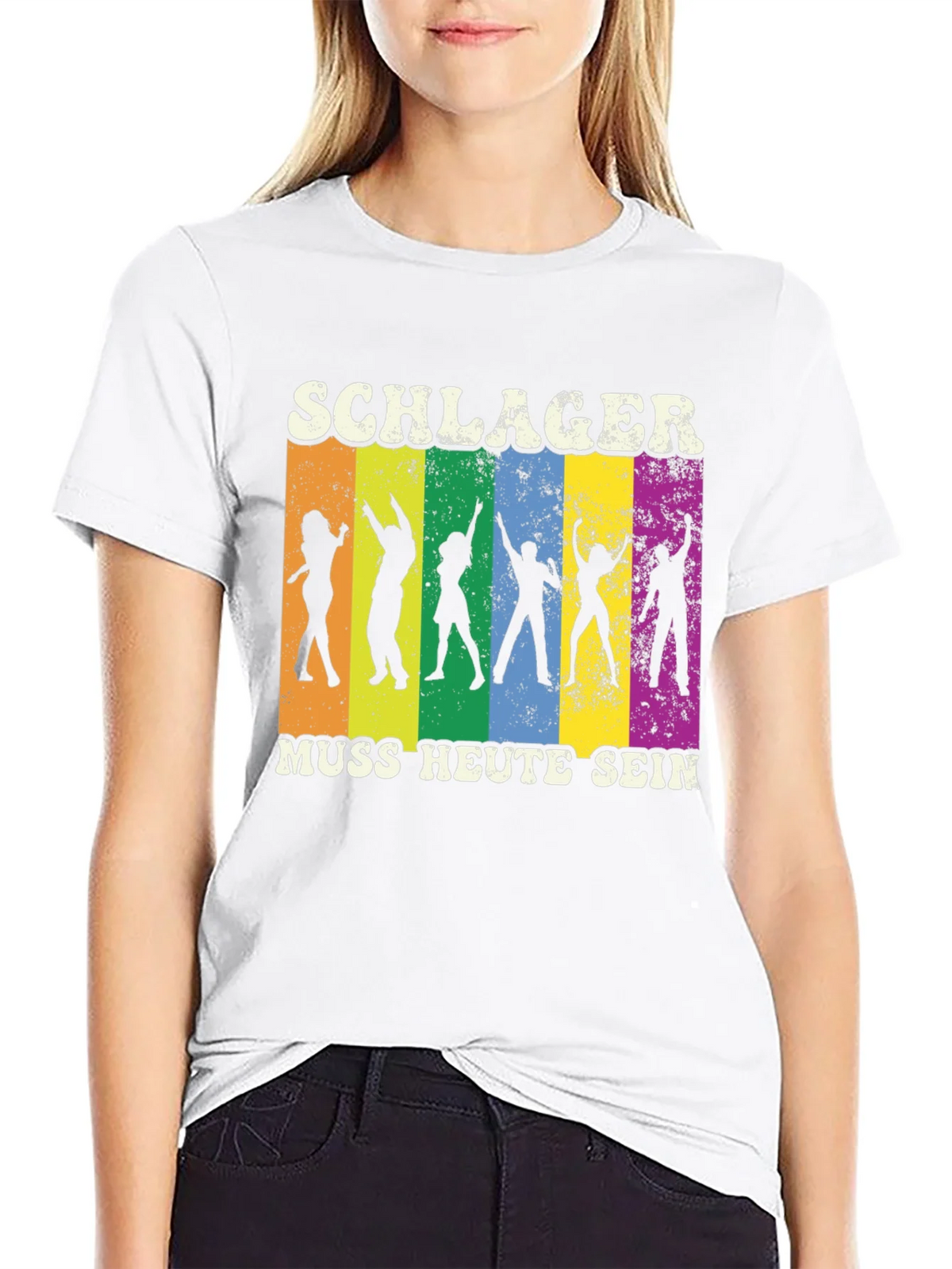 Schlager Muss Heute Sein Black Graphic T-Shirt product image 8