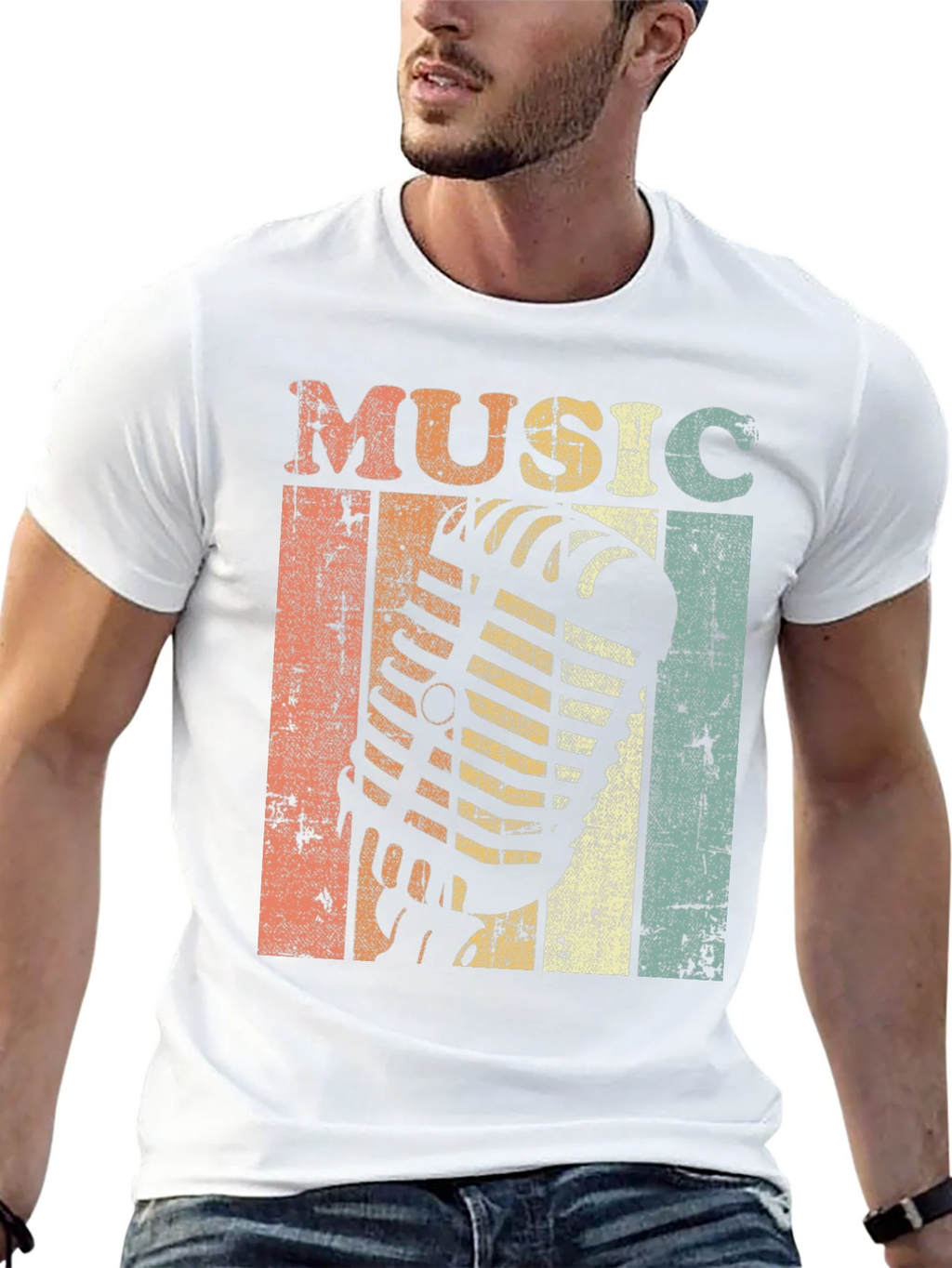Vintage Music Microphone Graphic Tee product image 11