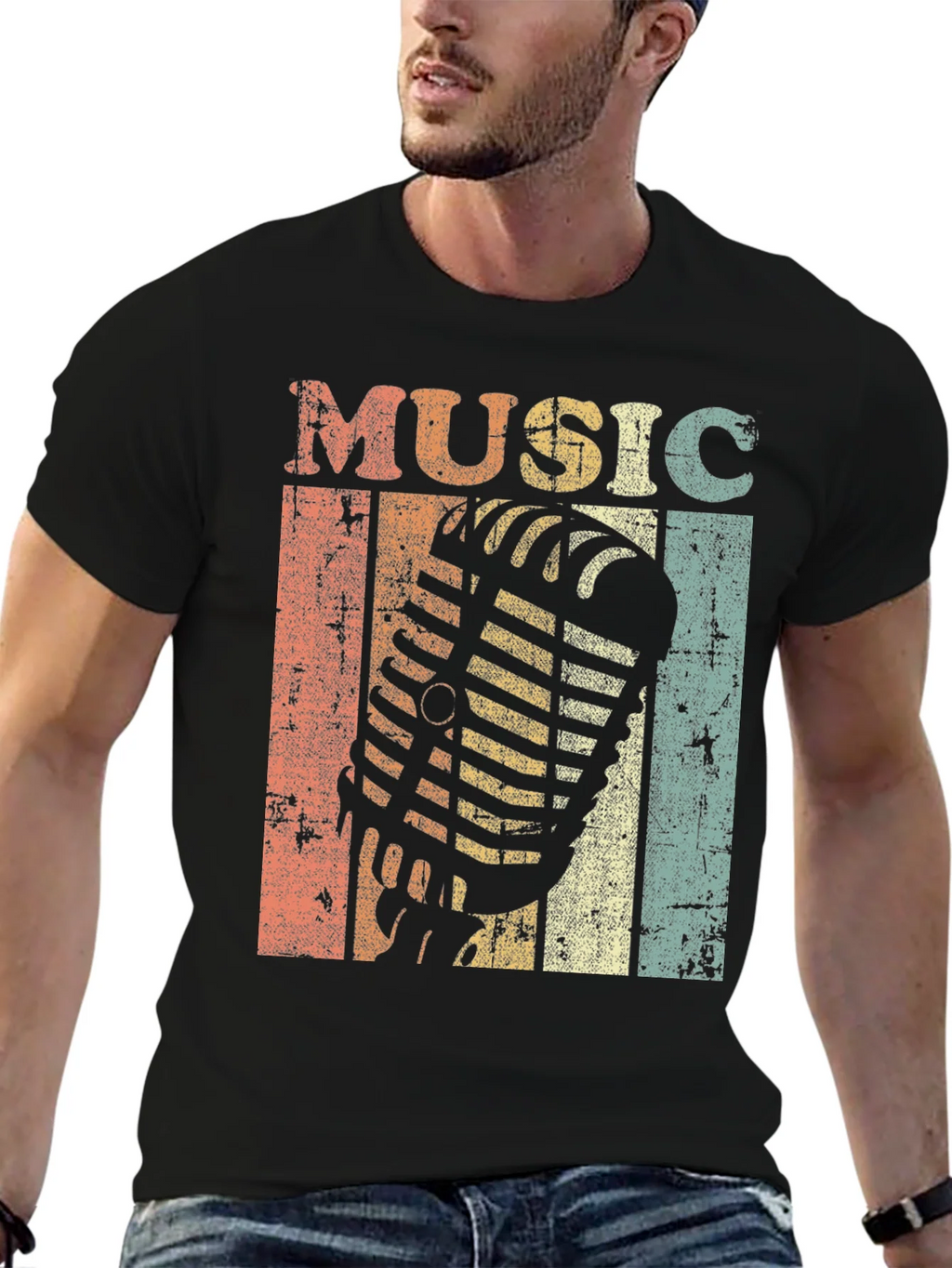 Vintage Music Microphone Graphic Tee product image 5