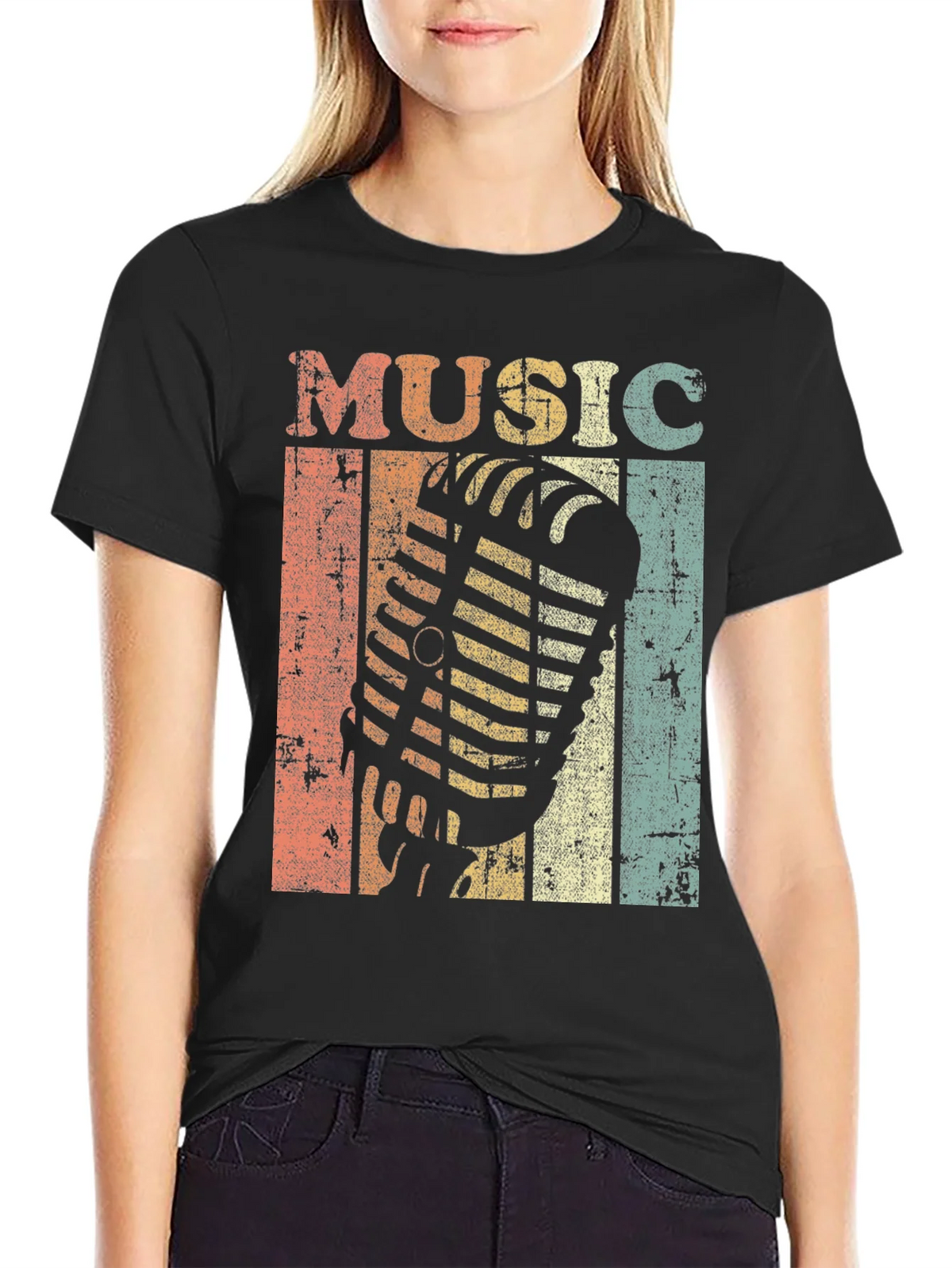 Vintage Music Microphone Graphic Tee product image 2
