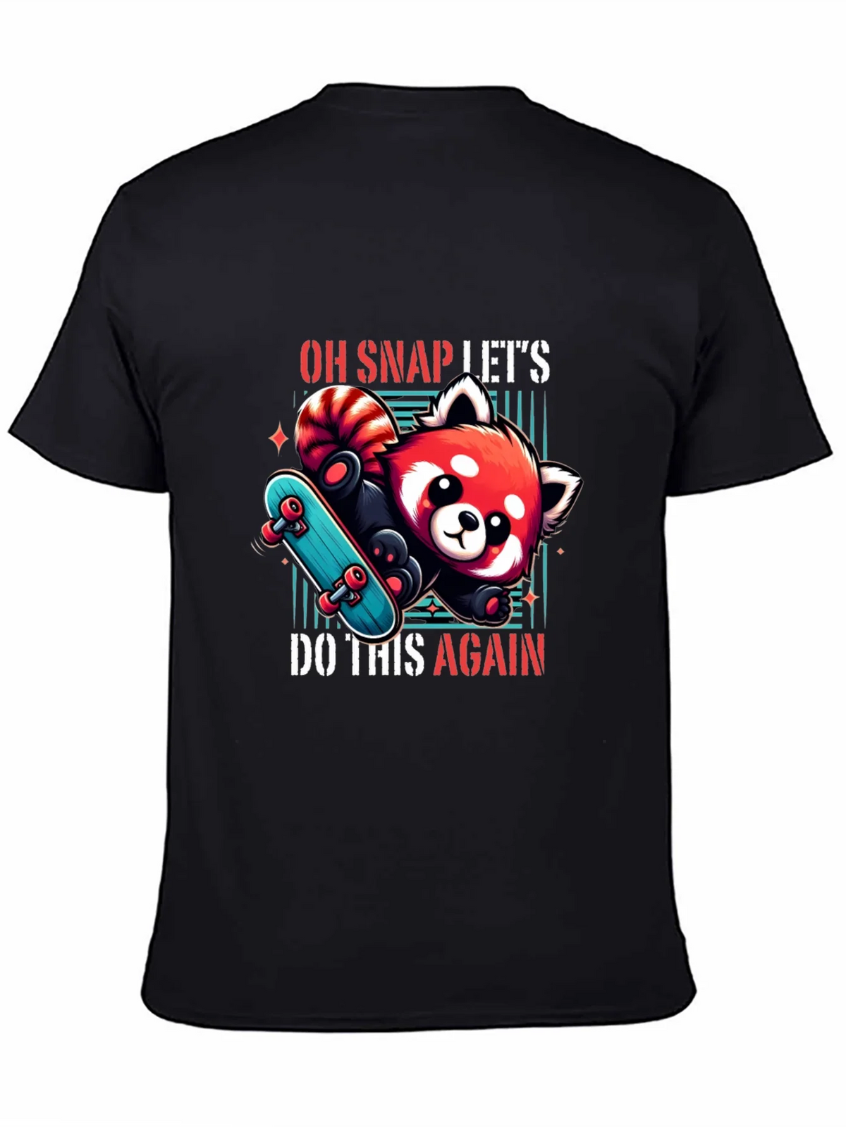 Cool Red Panda Skateboard Graphic Tee product image 4