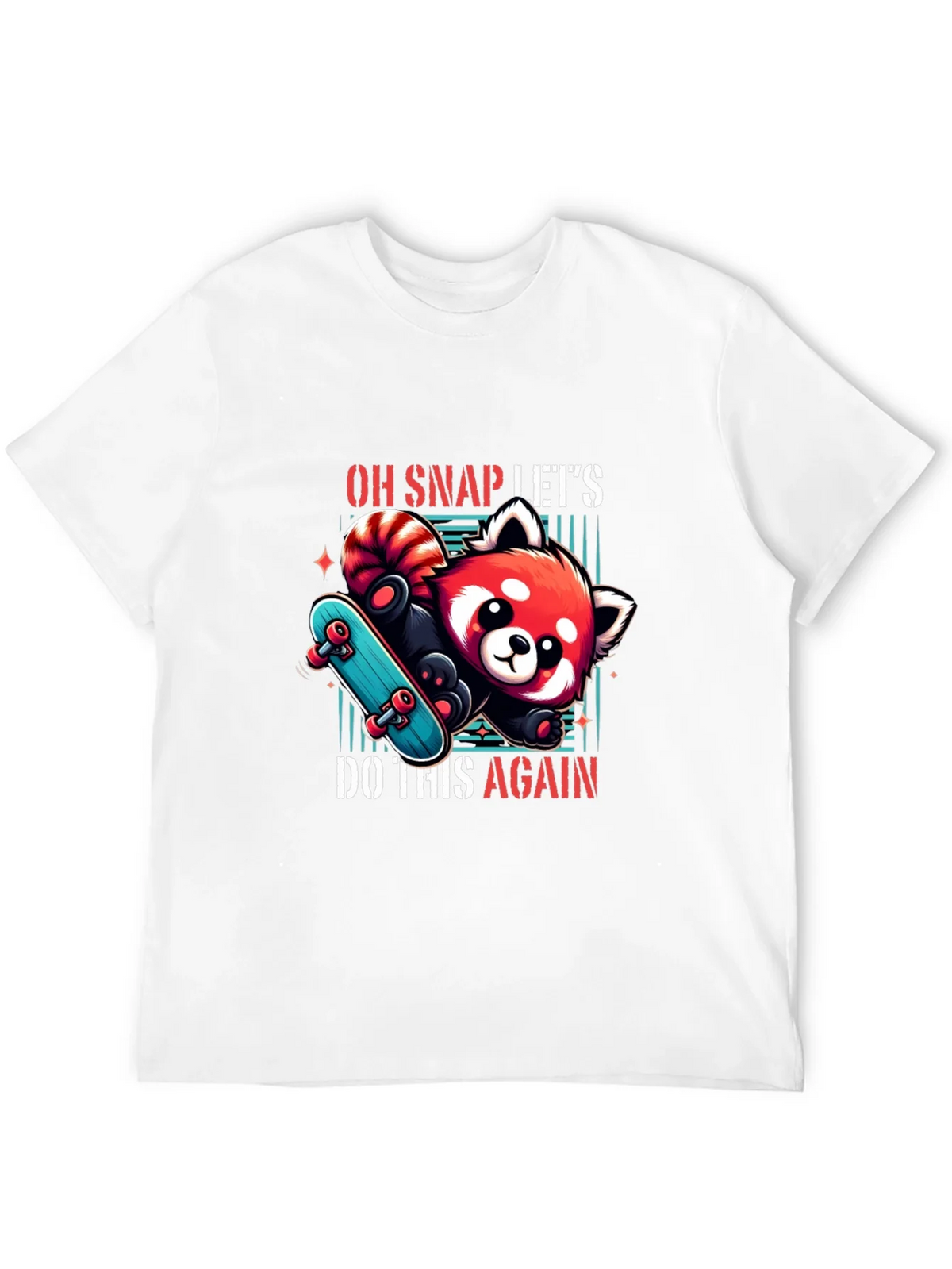 Cool Red Panda Skateboard Graphic Tee product image 11