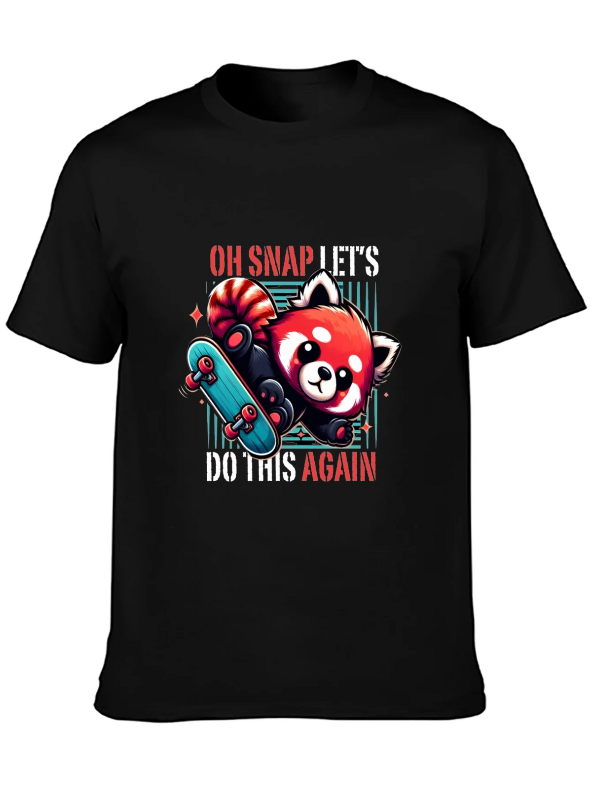 Cool Red Panda Skateboard Graphic Tee product image 3