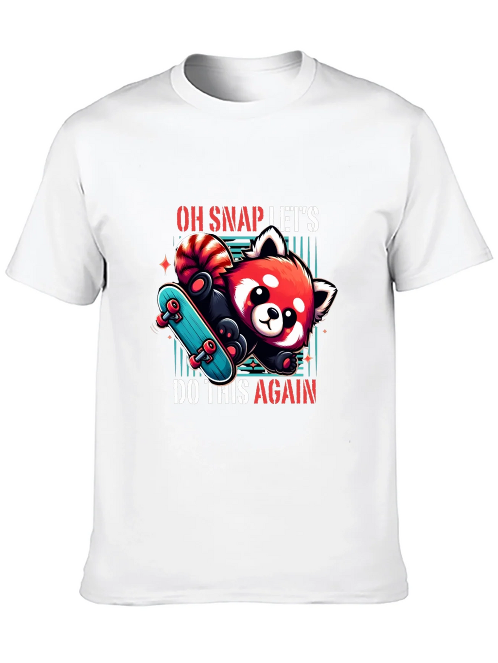 Cool Red Panda Skateboard Graphic Tee product image 9