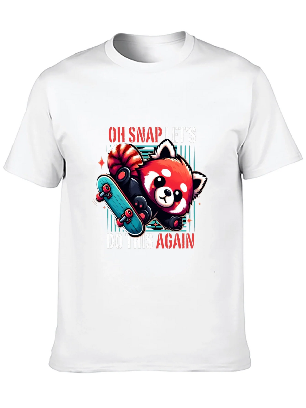 Cool Red Panda Skateboard Graphic Tee product image 9