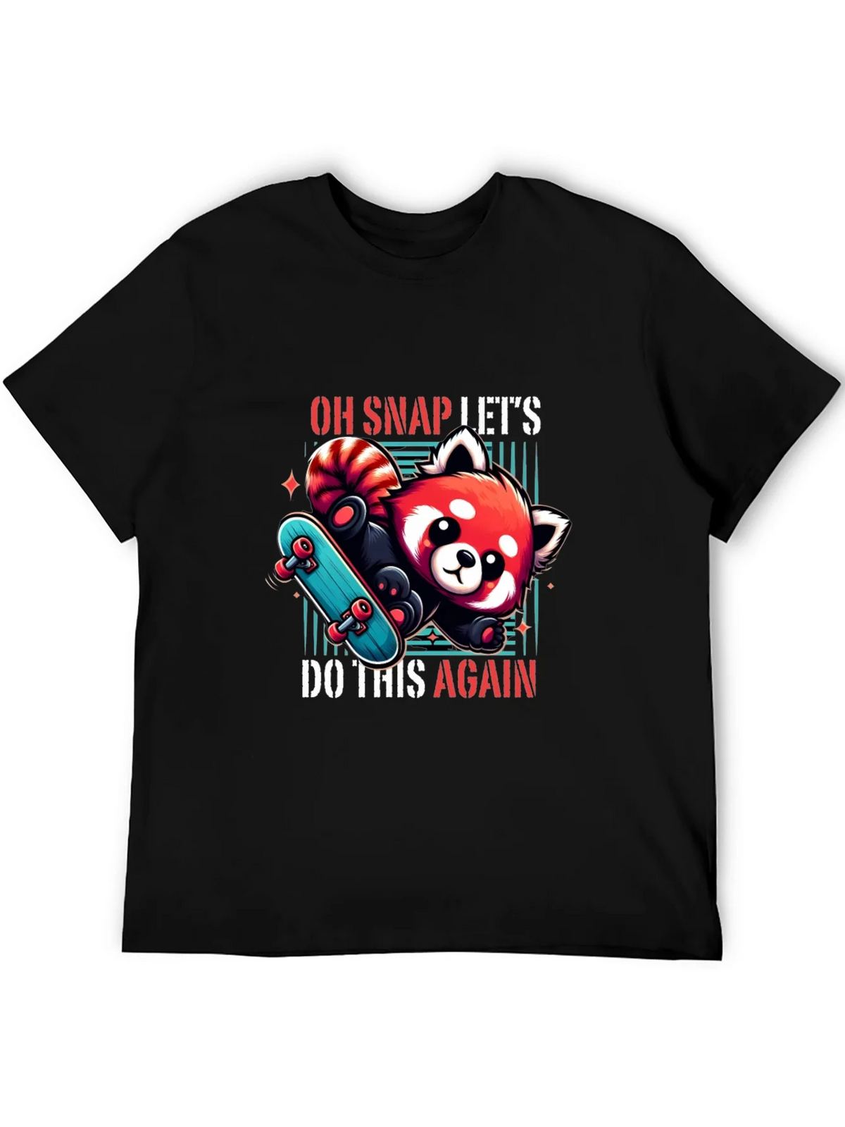 Cool Red Panda Skateboard Graphic Tee product image 5
