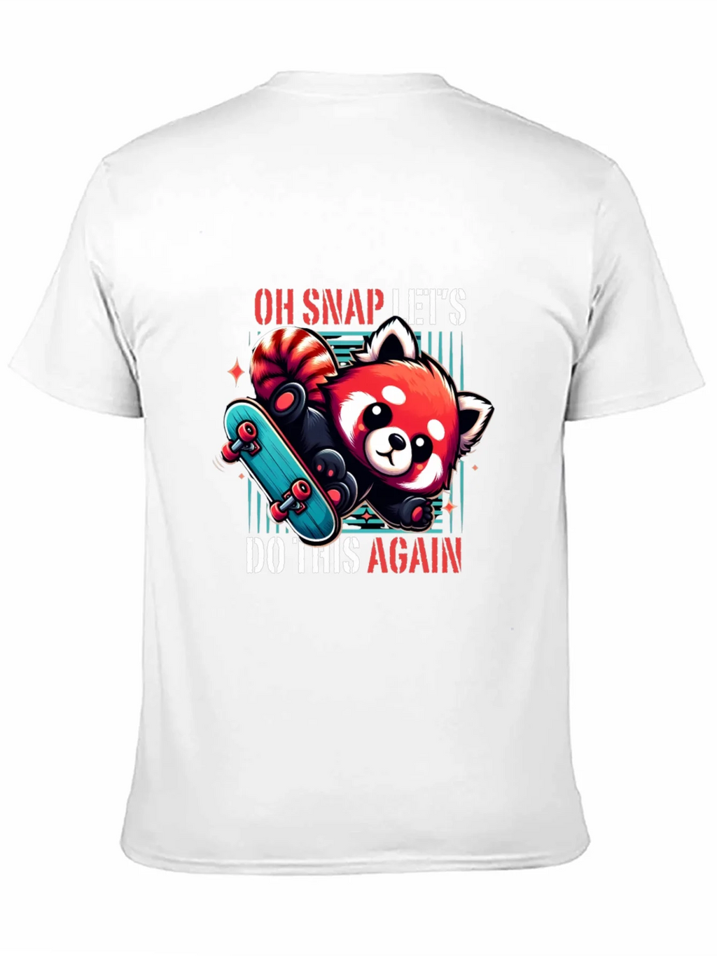 Cool Red Panda Skateboard Graphic Tee product image 10