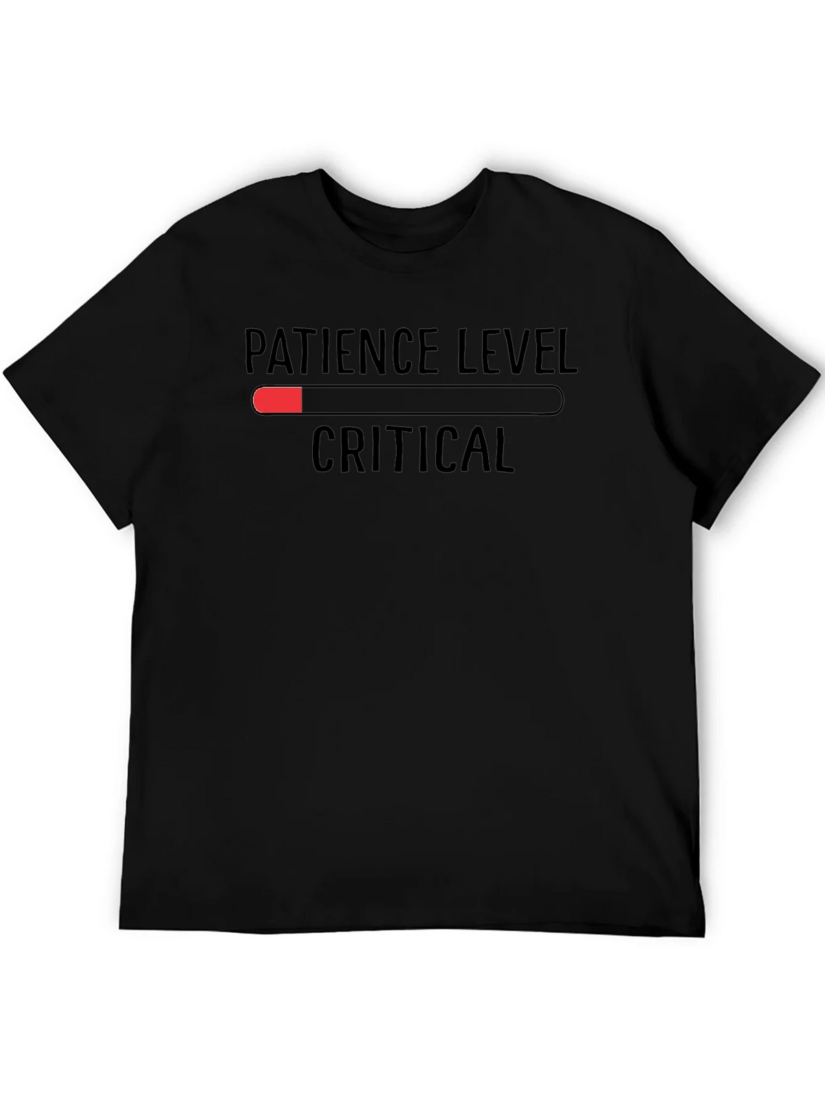 Patience Level Critical Black T-Shirt product image 1