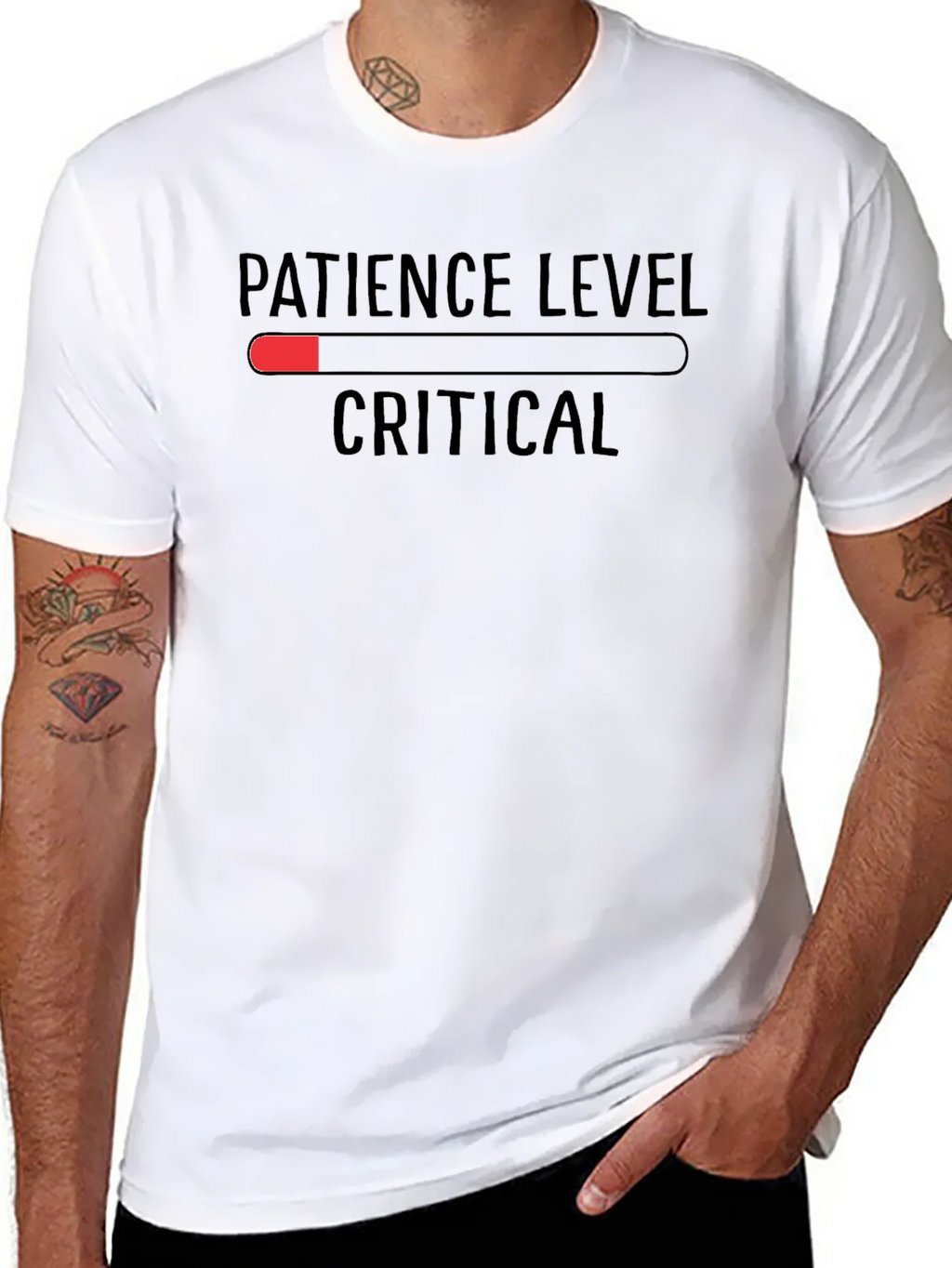 Patience Level Critical Black T-Shirt product image 2