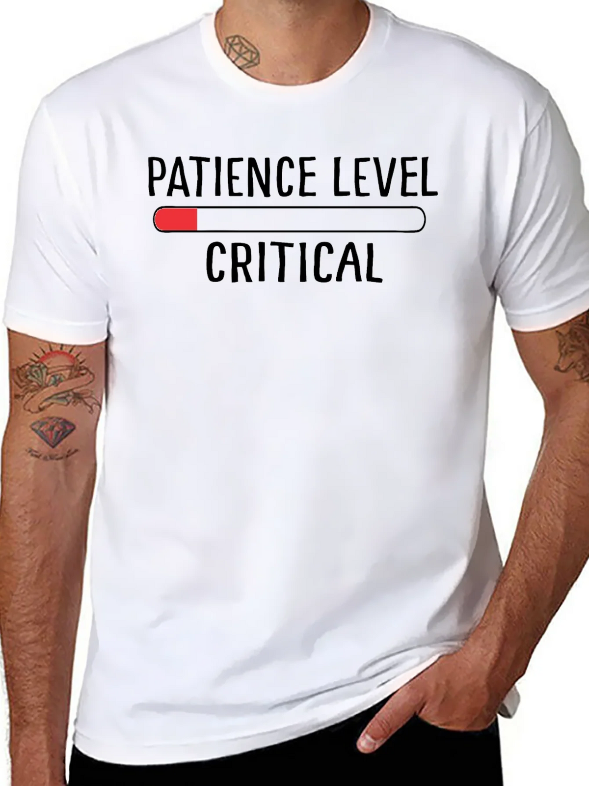 Patience Level Critical Black T-Shirt product image 2