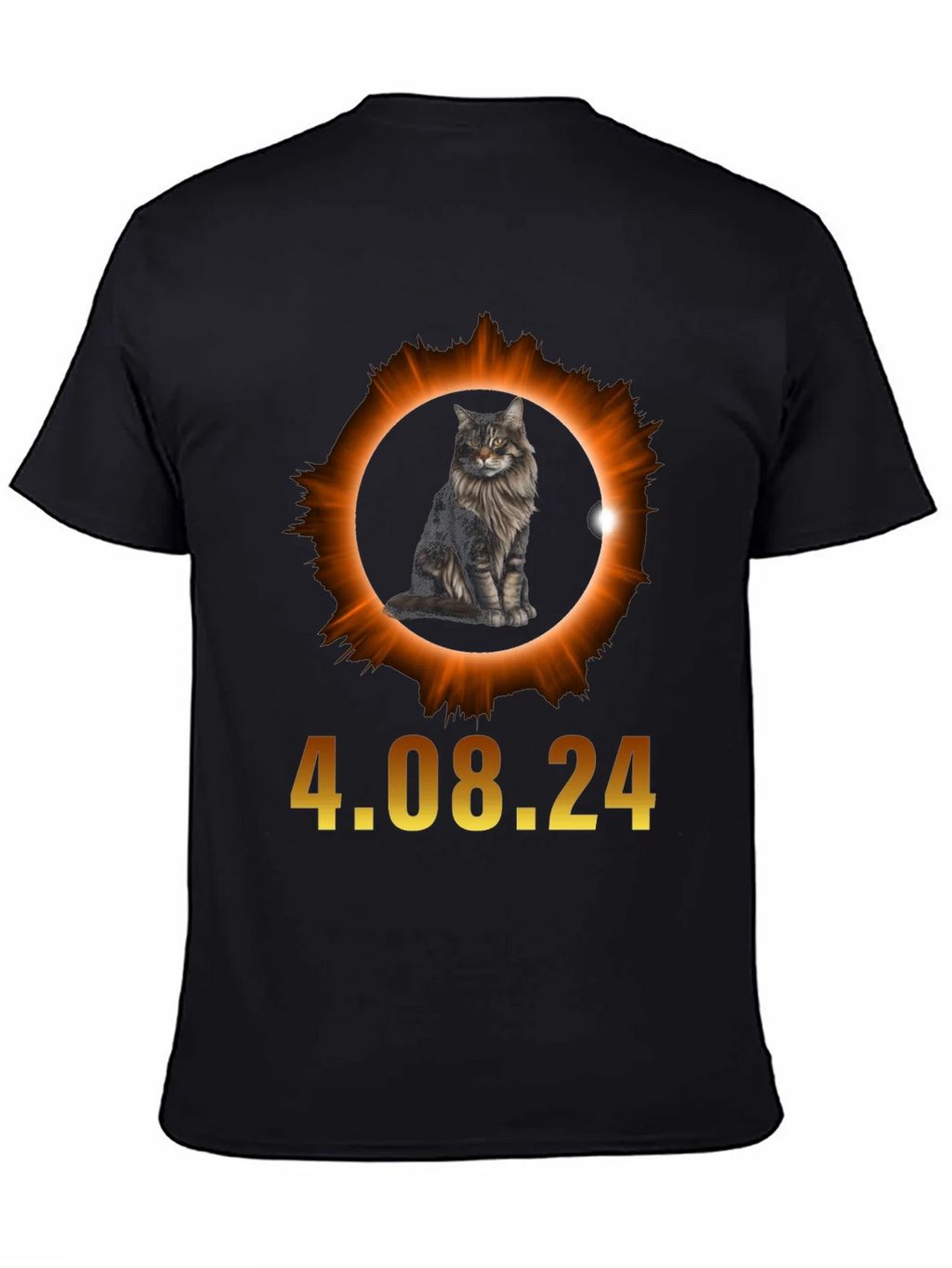 Total Solar Eclipse 4.08.24 Cat Graphic Tee product image 4