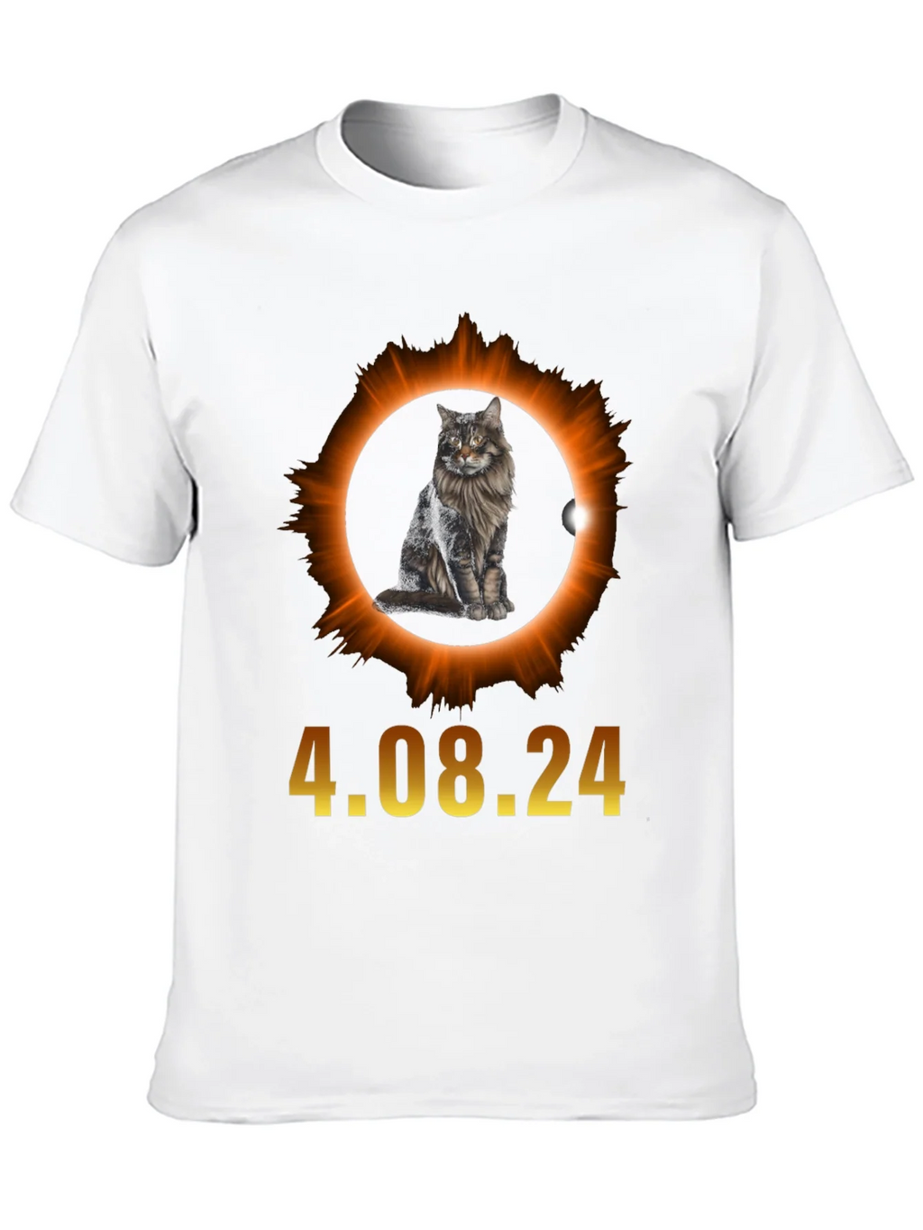 Total Solar Eclipse 4.08.24 Cat Graphic Tee product image 9