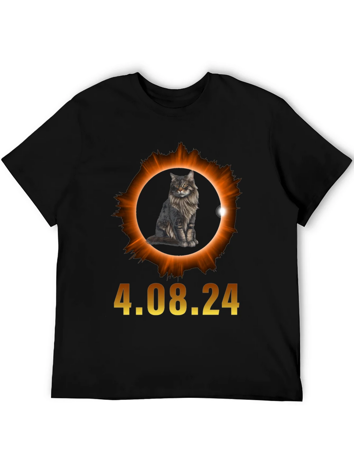 Total Solar Eclipse 4.08.24 Cat Graphic Tee product image 5