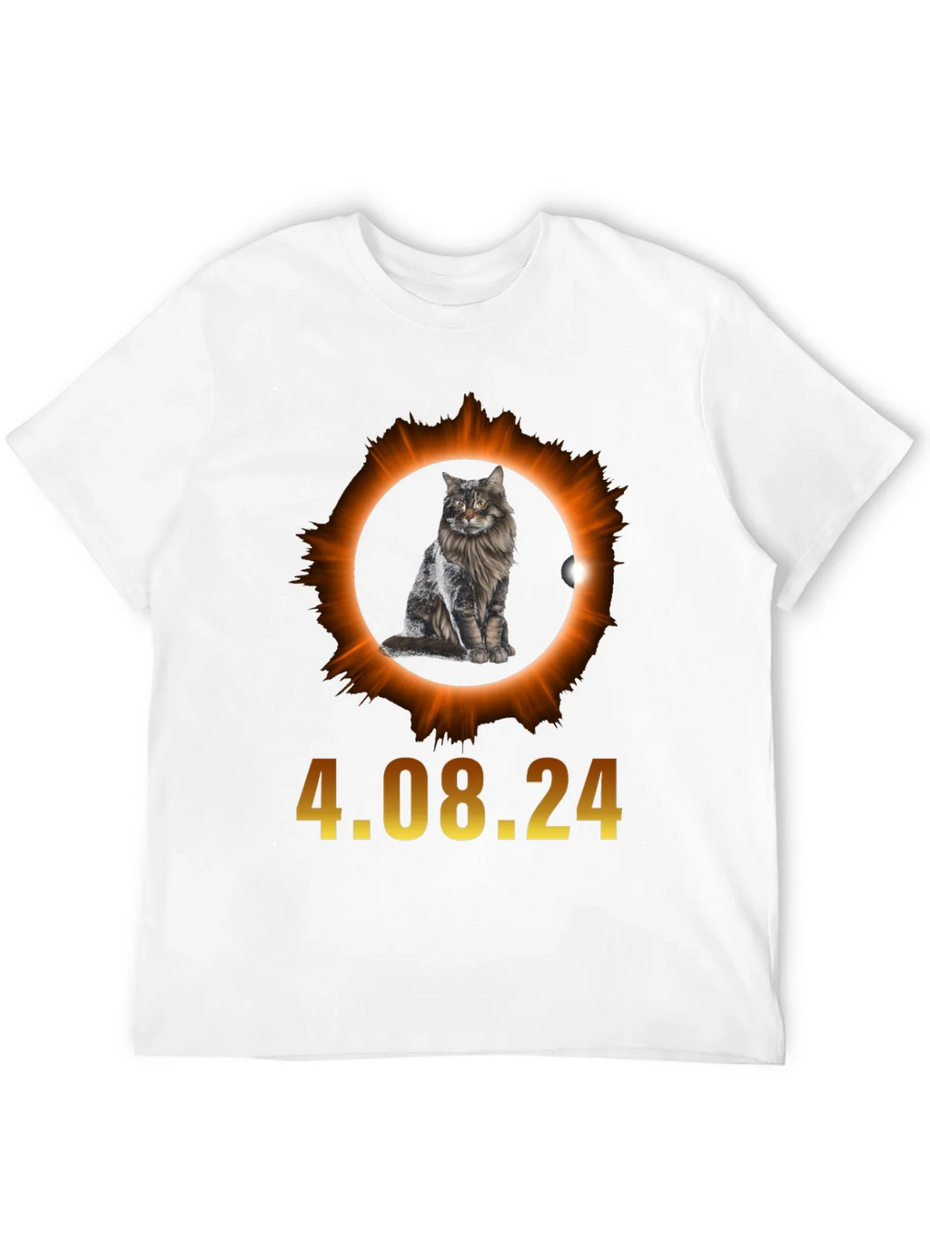Total Solar Eclipse 4.08.24 Cat Graphic Tee product image 11