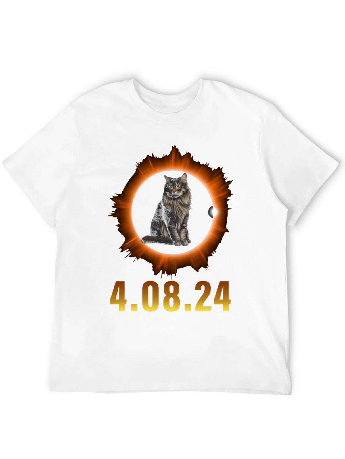 Total Solar Eclipse 4.08.24 Cat Graphic Tee product image 11
