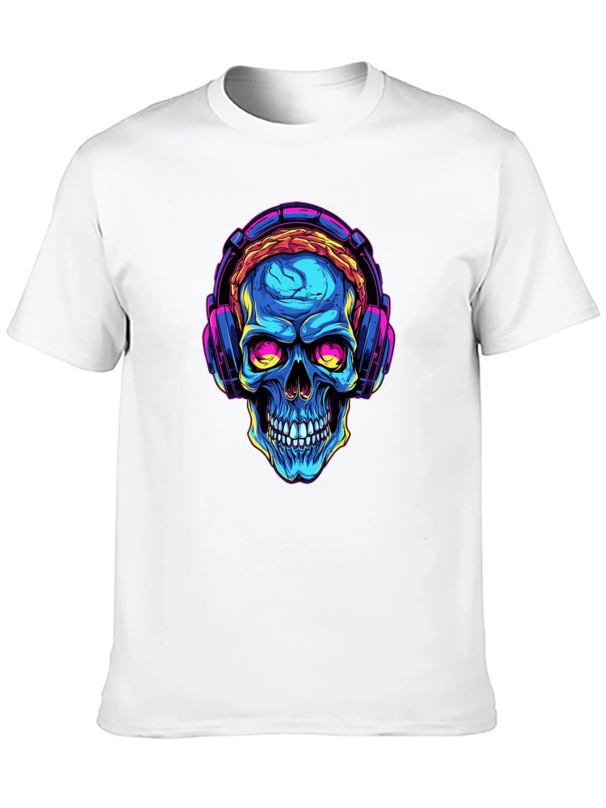 Skull with Headphones Graphic Tee product image 7