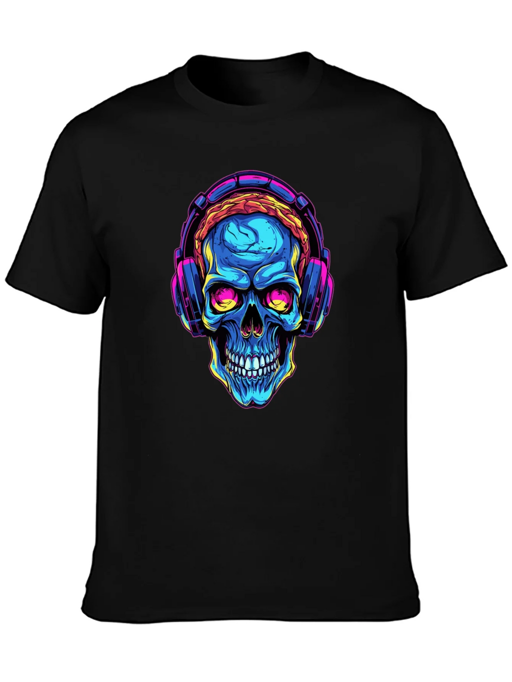Skull with Headphones Graphic Tee product image 3