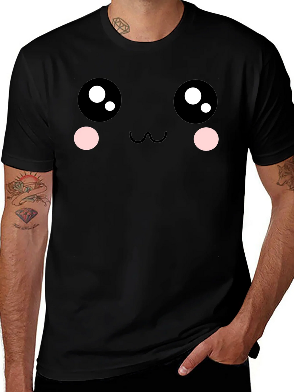 Kawaii Face Graphic Tee - Soft Cotton Blend product image 1