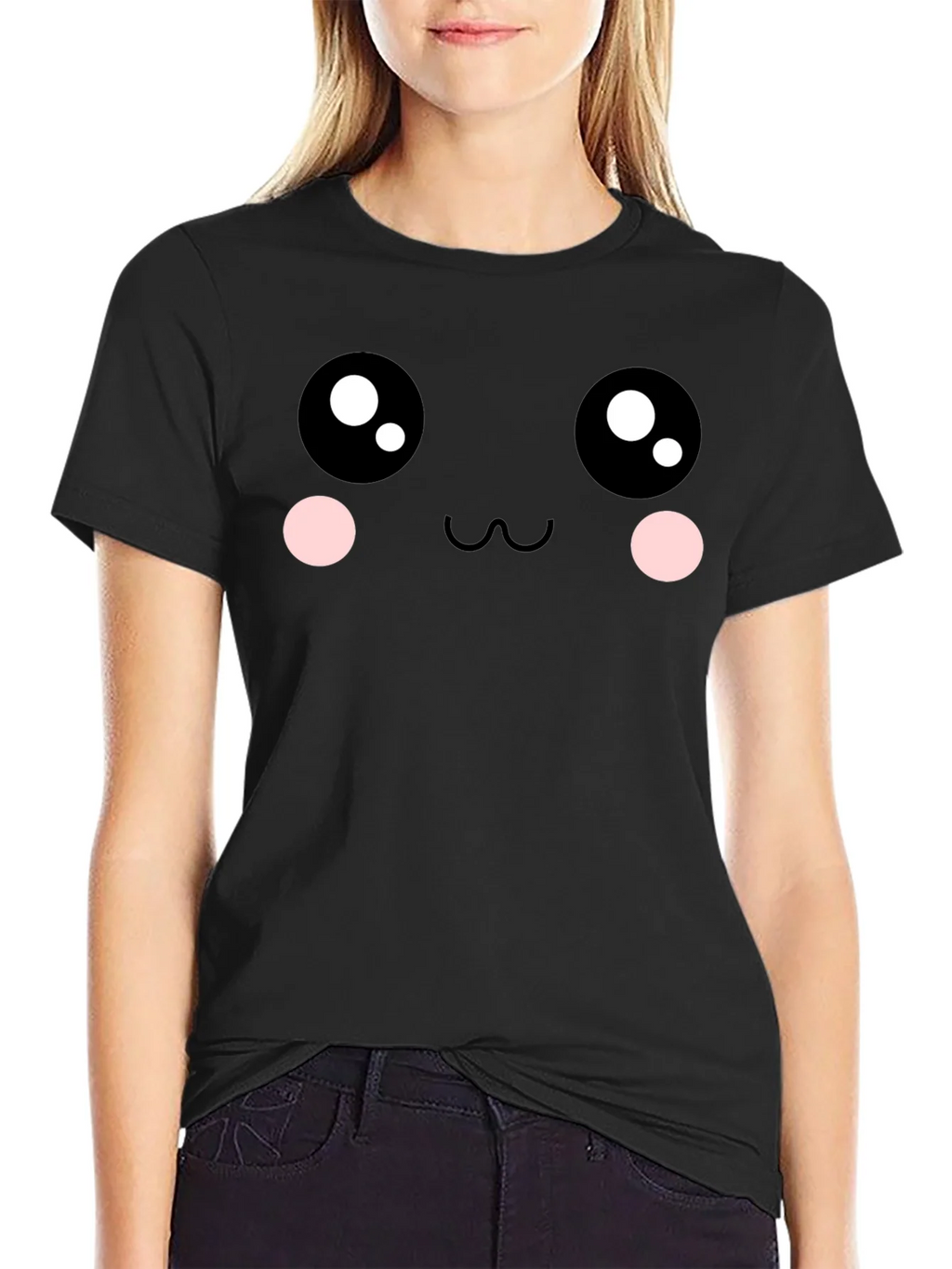 Kawaii Face Graphic Tee - Soft Cotton Blend product image 2