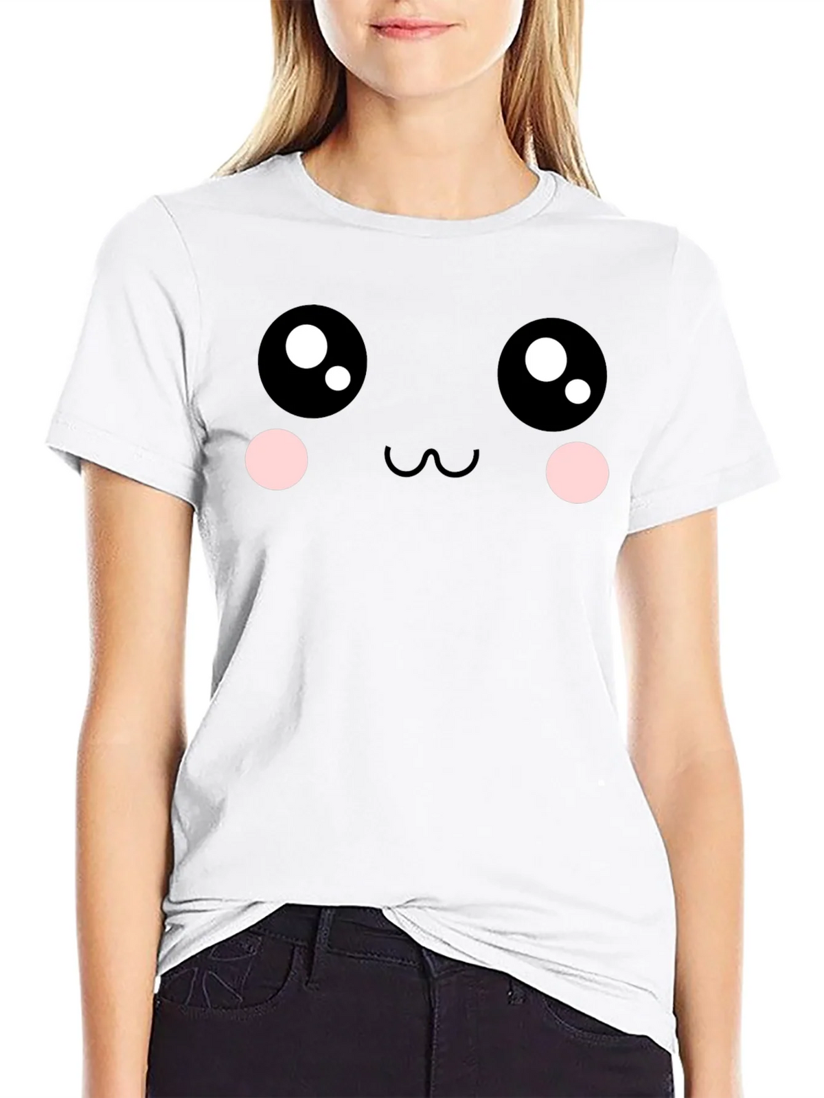 Kawaii Face Graphic Tee - Soft Cotton Blend product image 7