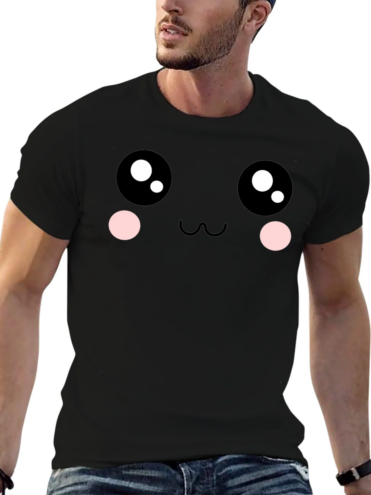 Kawaii Face Graphic Tee - Soft Cotton Blend product image 5