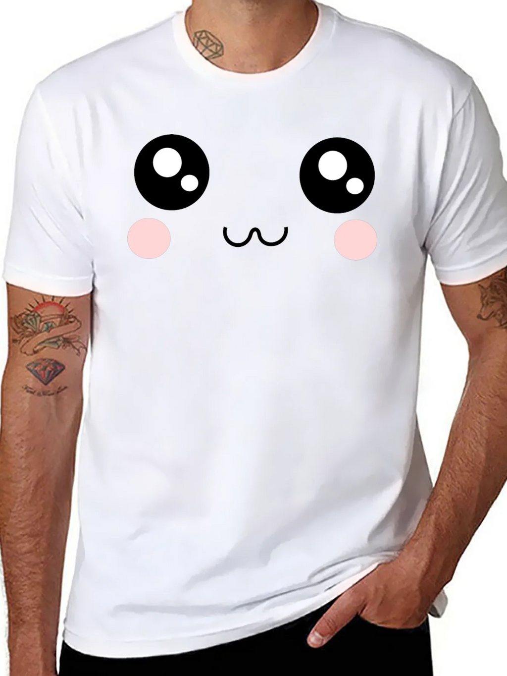 Kawaii Face Graphic Tee - Soft Cotton Blend product image 6