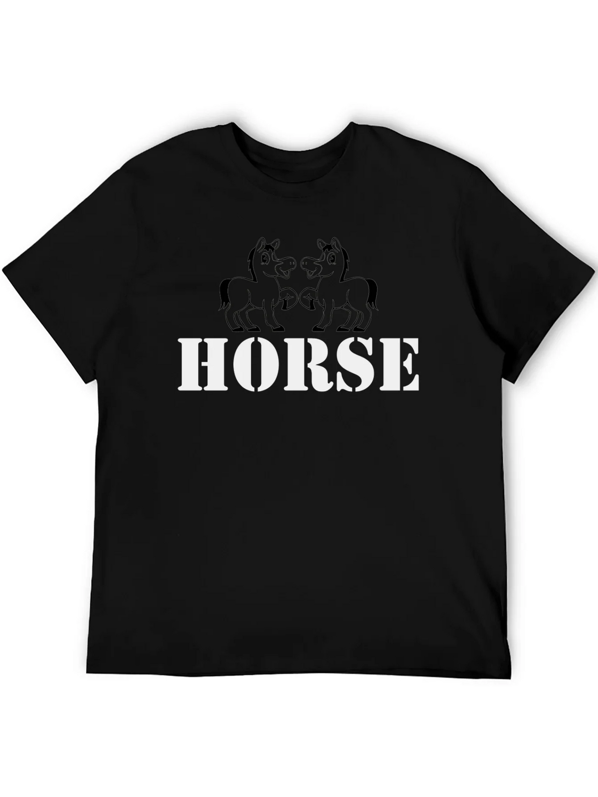 Horse Graphic Tee - Black Cotton T-Shirt product image 5
